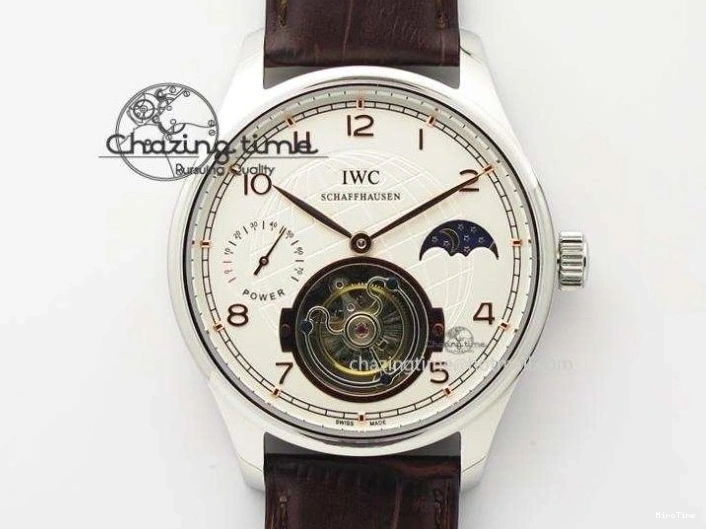 MIROTIME 0110 Original Portuguese 40mm Chrono RG Gray Dial Sliver Subdial on Leather Strap A 7392